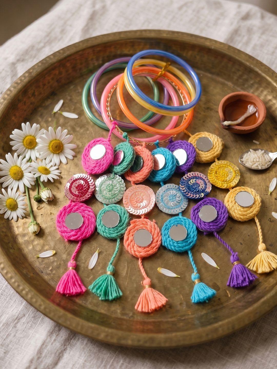 Dhiyona Set Of 2 Bangle Style Handcrafted Bhaiya Bhabhi Rakhi