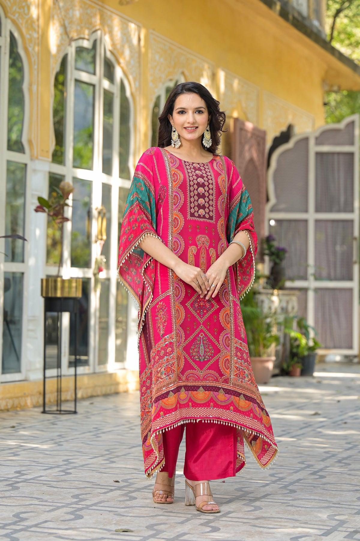 Mehna Rose Full Heavy Work Kaftan Pant Set