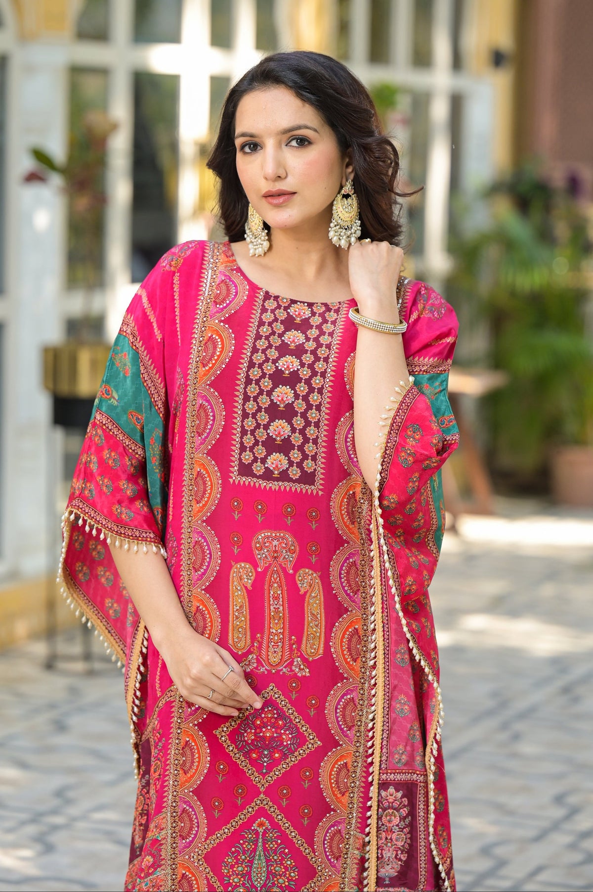 Mehna Rose Full Heavy Work Kaftan Pant Set