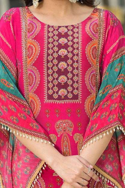 Mehna Rose Full Heavy Work Kaftan Pant Set