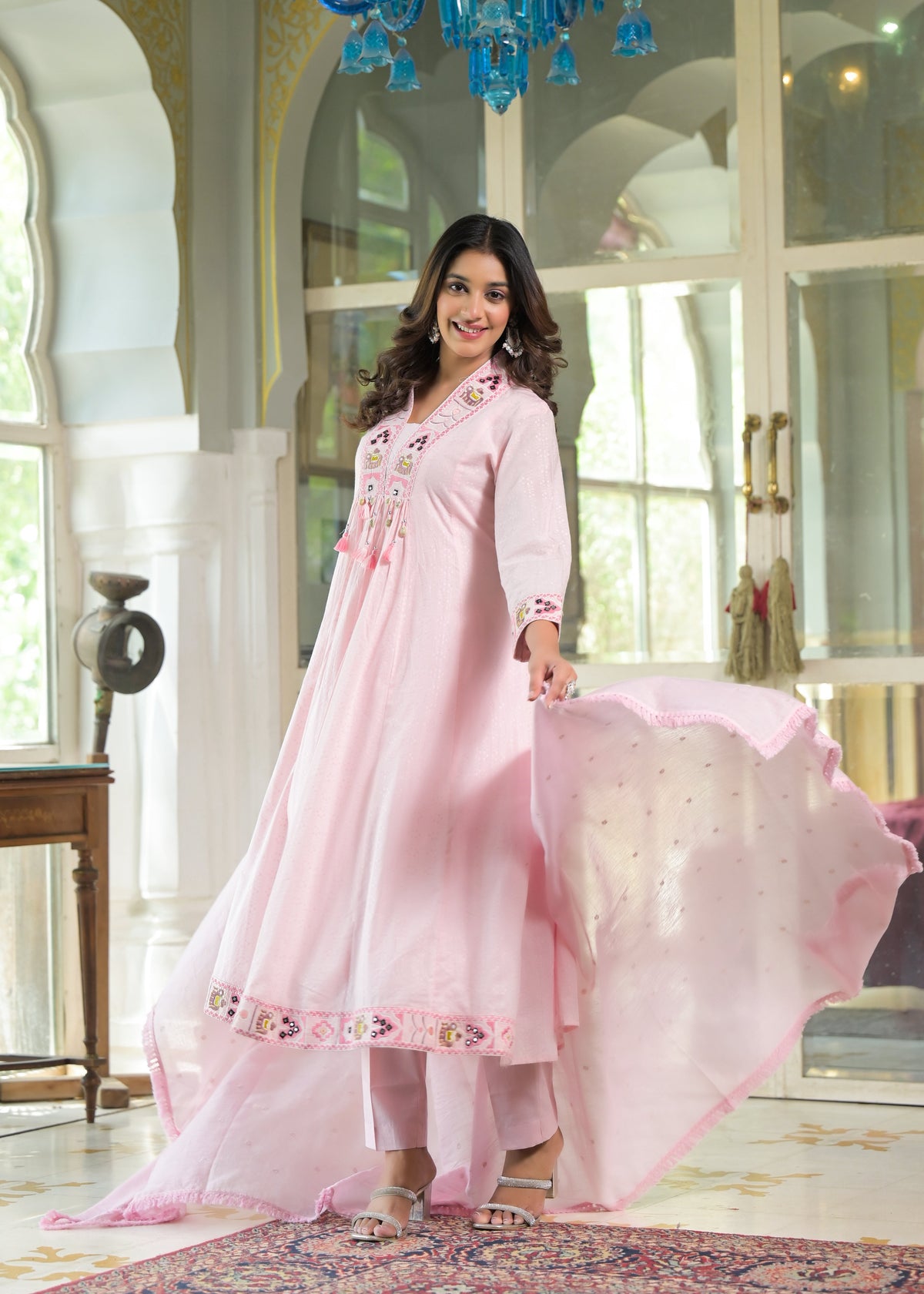 Rajhans Rose Pure Cotton Prremium Anarkali Set
