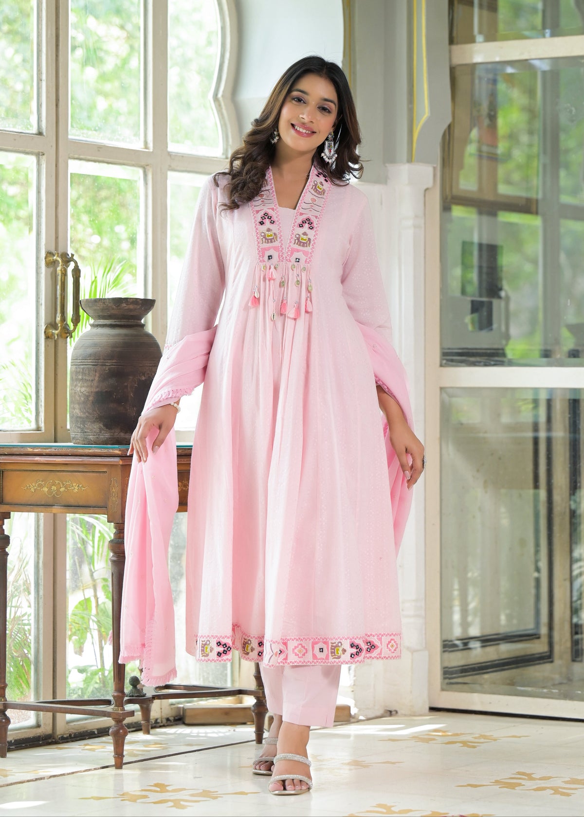 Rajhans Rose Pure Cotton Prremium Anarkali Set