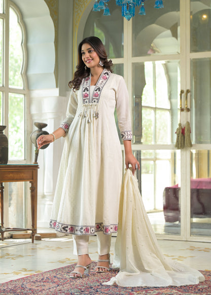 Rajhans Pearl Anarkali Premium Pure Cotton Suit set