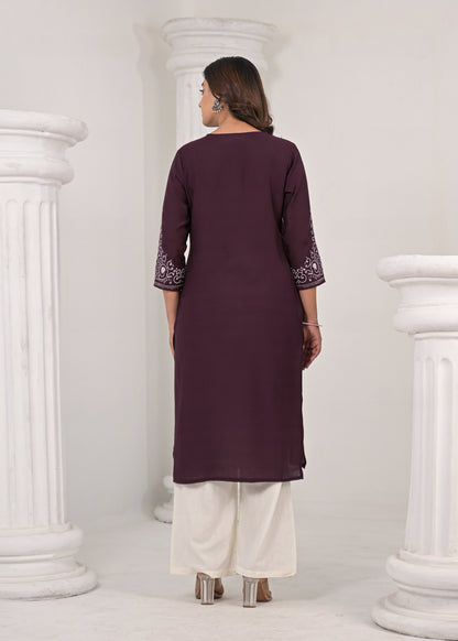 Sneha Sangria Embroidered Kurti
