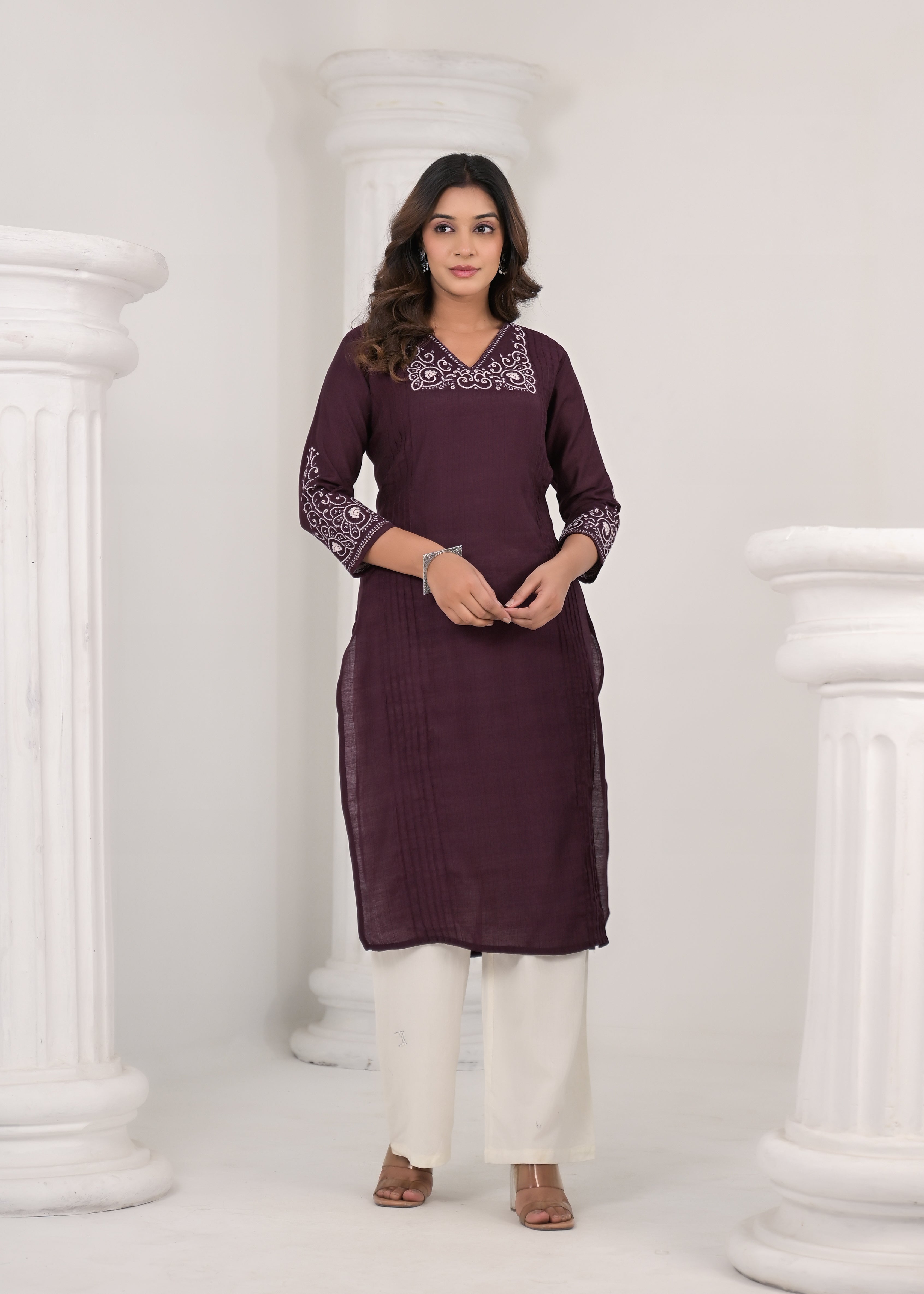 Sneha Sangria Embroidered Kurti