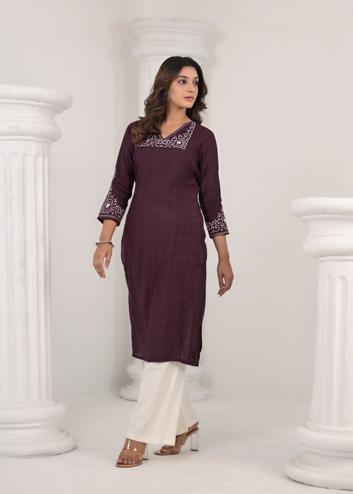 Sneha Sangria Embroidered Kurti