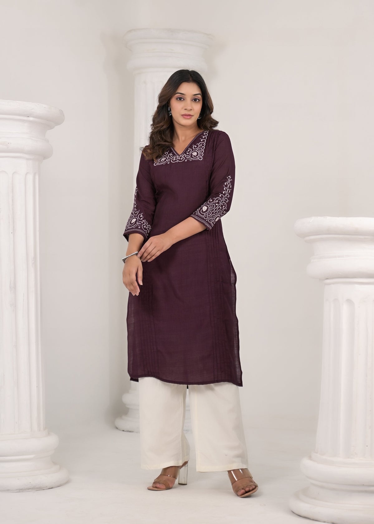 Sneha Sangria Embroidered Kurti