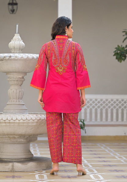 Bhakti Flamingo Cotton Co-ord Set