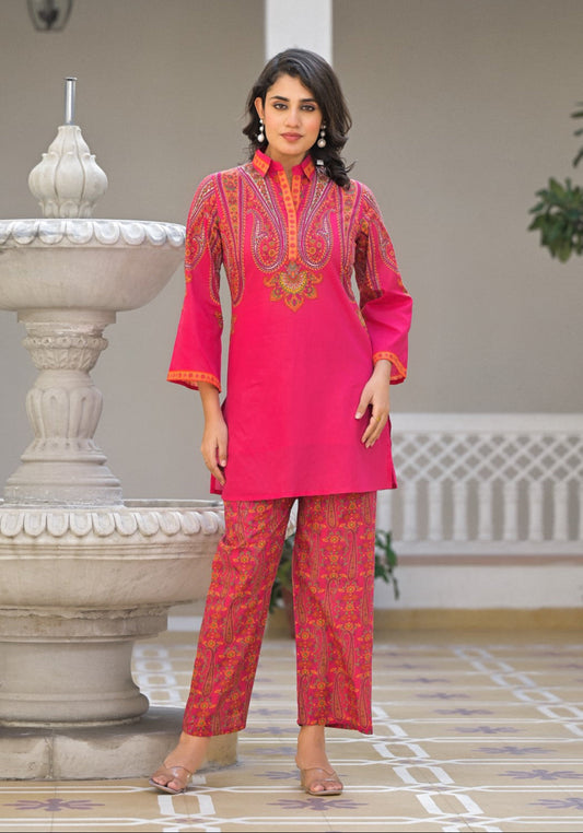 AutumnLane Bhakti Flamingo Cotton Co-ord Set