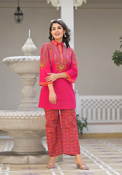 Bhakti Flamingo Cotton Co-ord Set