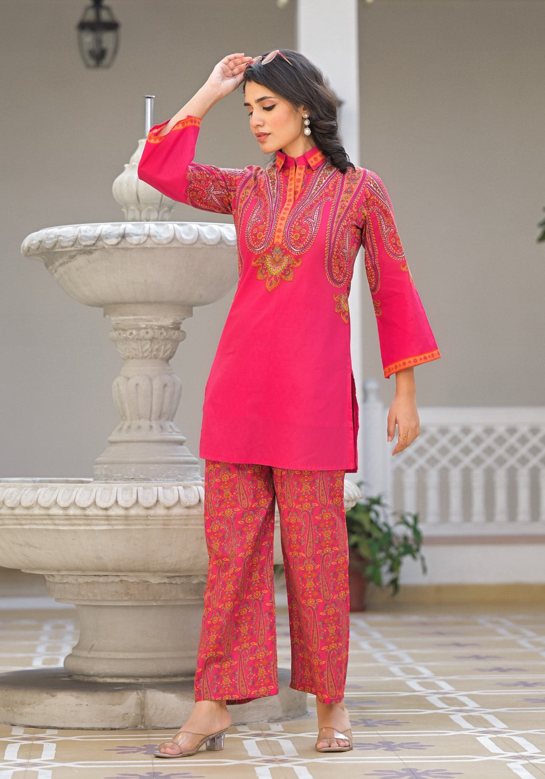 Bhakti Flamingo Cotton Co-ord Set