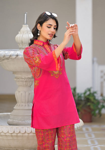 Bhakti Flamingo Cotton Co-ord Set