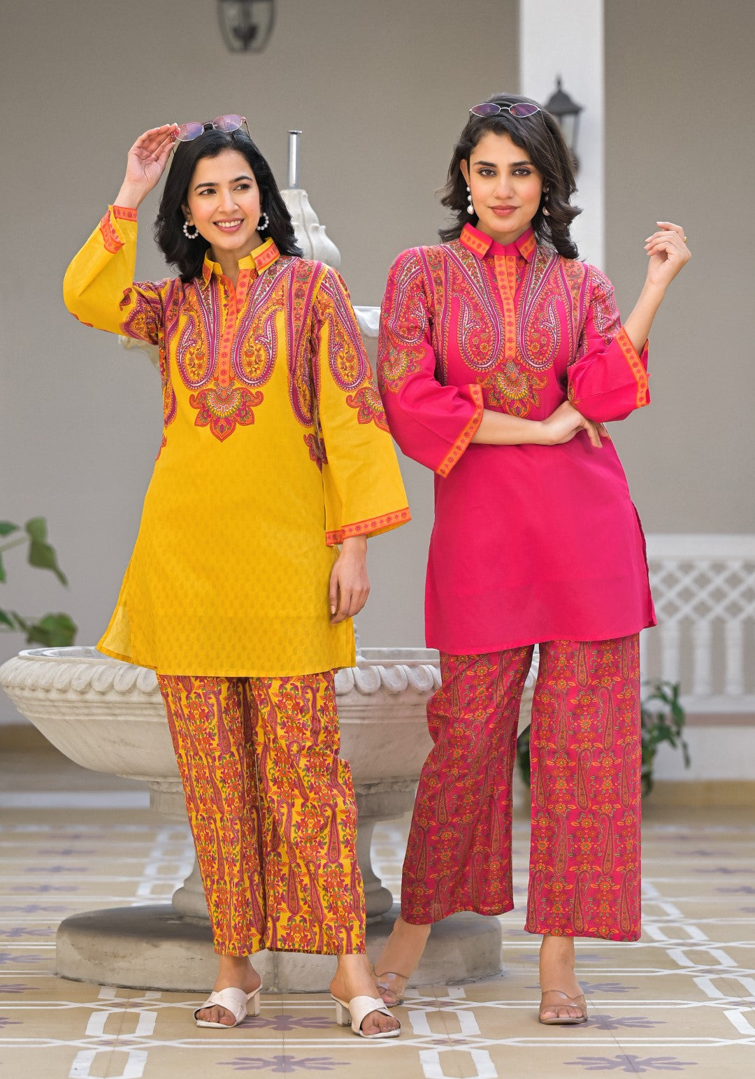 Bhakti Flamingo Cotton Co-ord Set