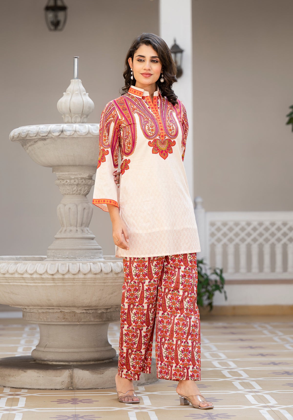 Bhakti Crimson Cotton Co-ord Set