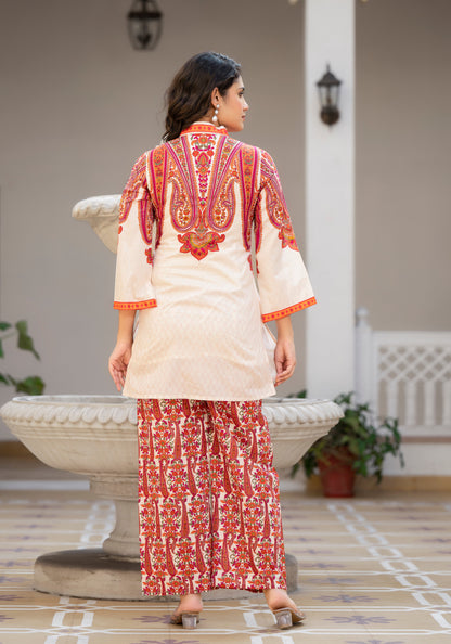 Bhakti Crimson Cotton Co-ord Set