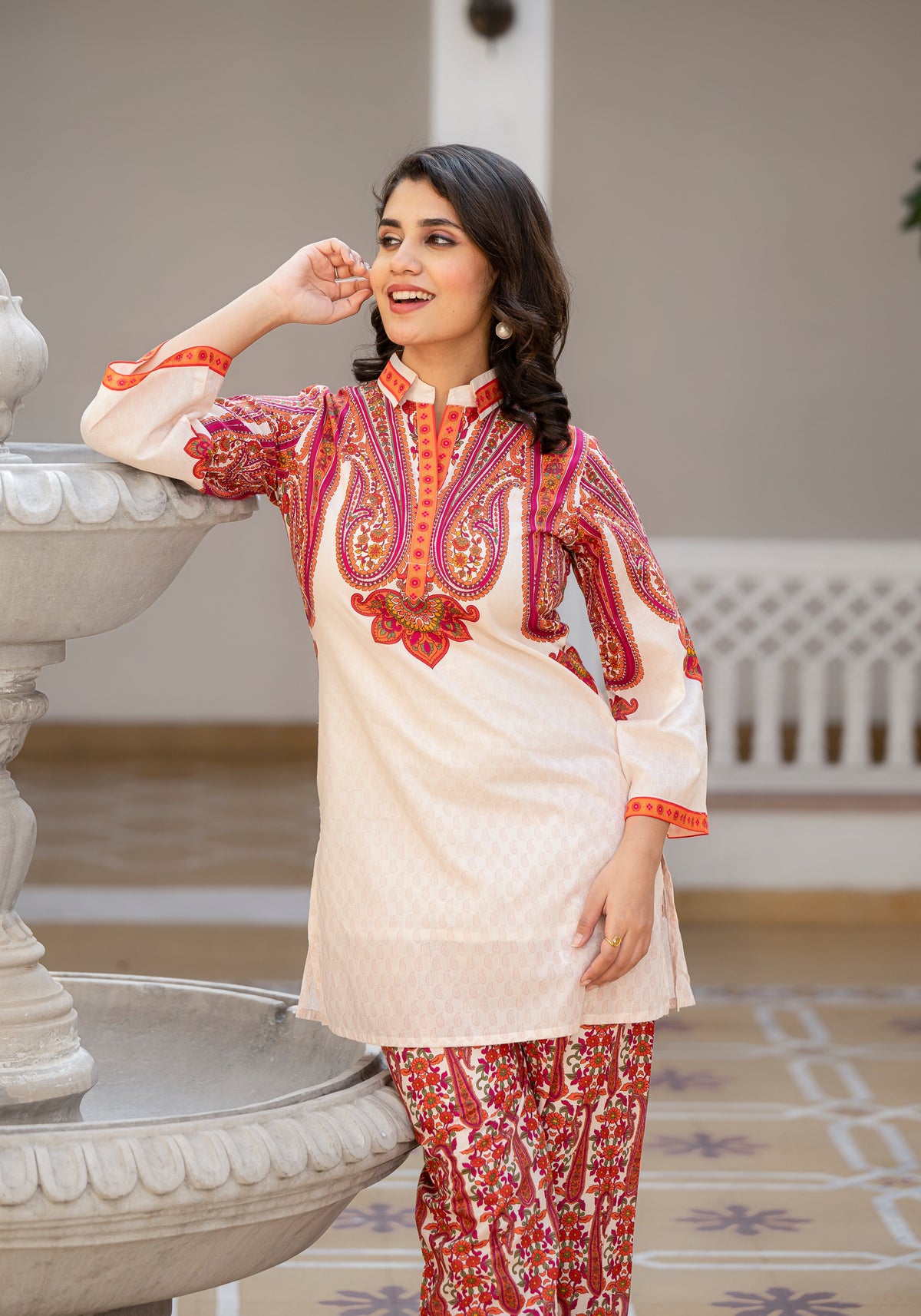 Bhakti Crimson Cotton Co-ord Set