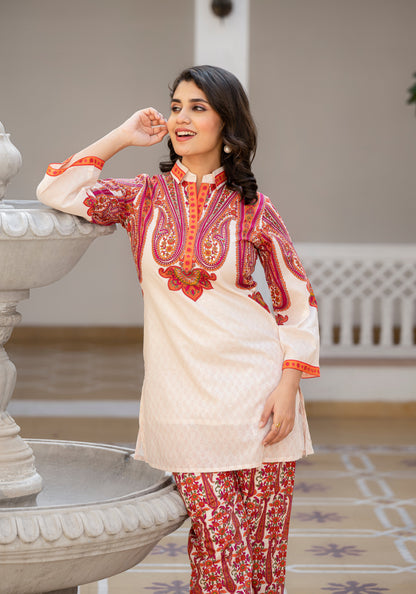 Bhakti Crimson Cotton Co-ord Set