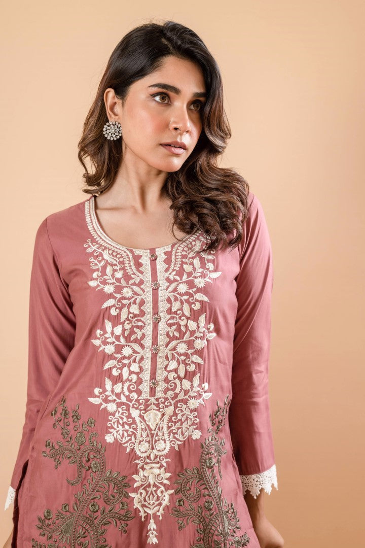 MUDRA RAISIN EMBROIDERY SUIT SET