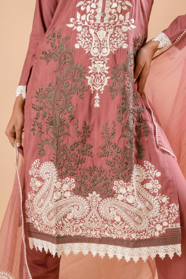 MUDRA RAISIN EMBROIDERY SUIT SET