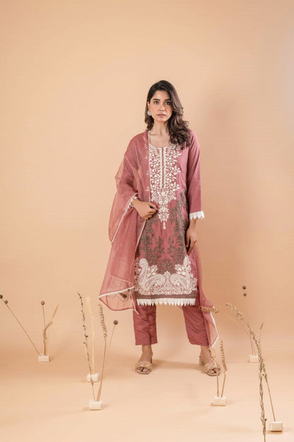 MUDRA RAISIN EMBROIDERY SUIT SET