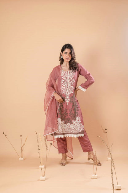 MUDRA RAISIN EMBROIDERY SUIT SET