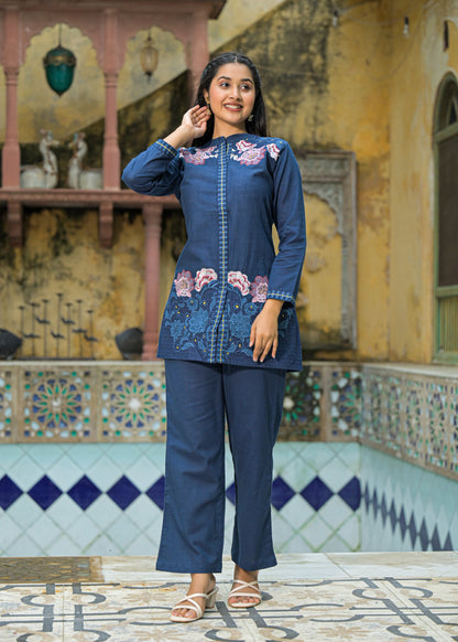 Sanjana hibis Embroidered Co-ord Set