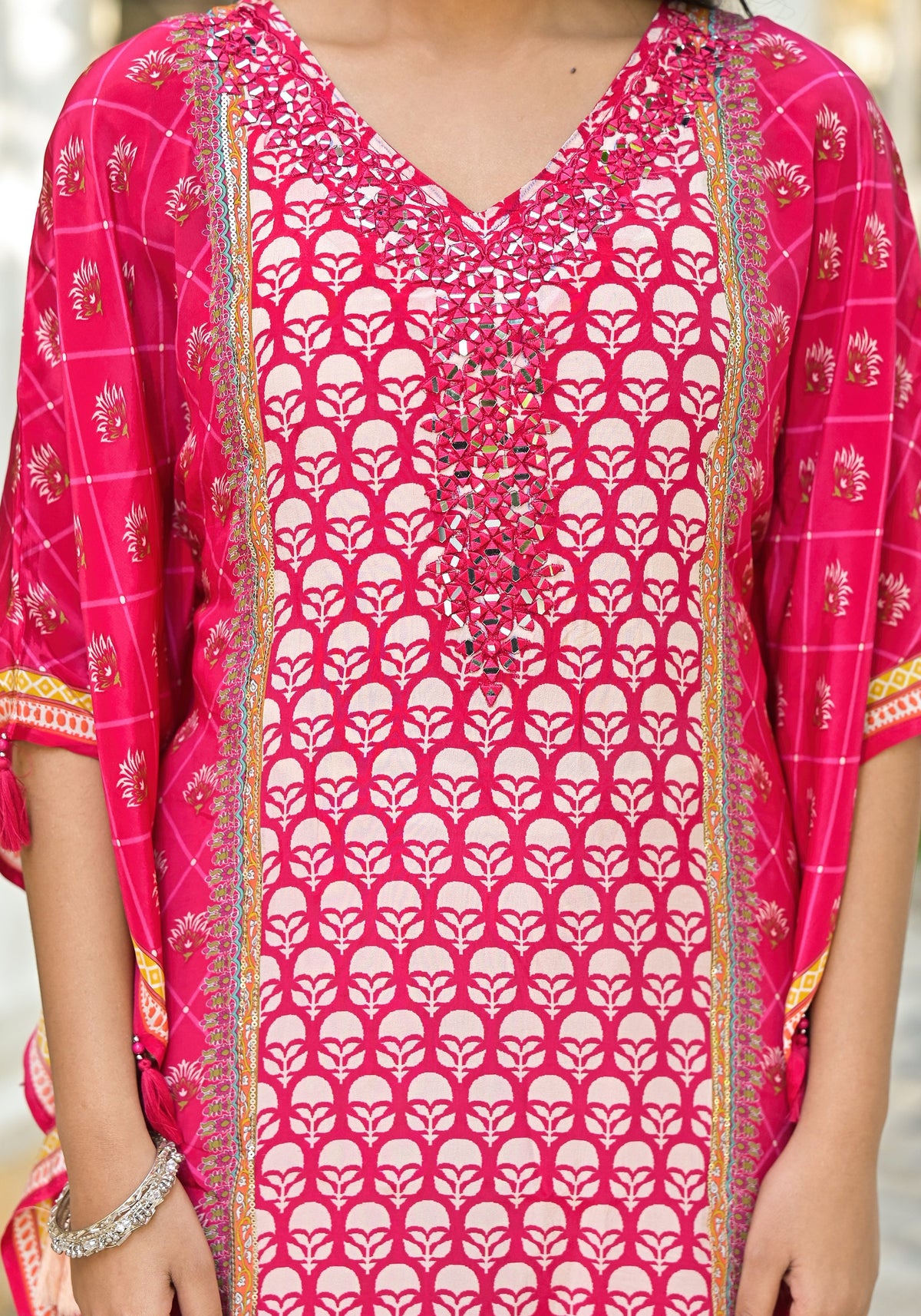 Mehna Rosewood Full Heavy Work Kaftan Pant set