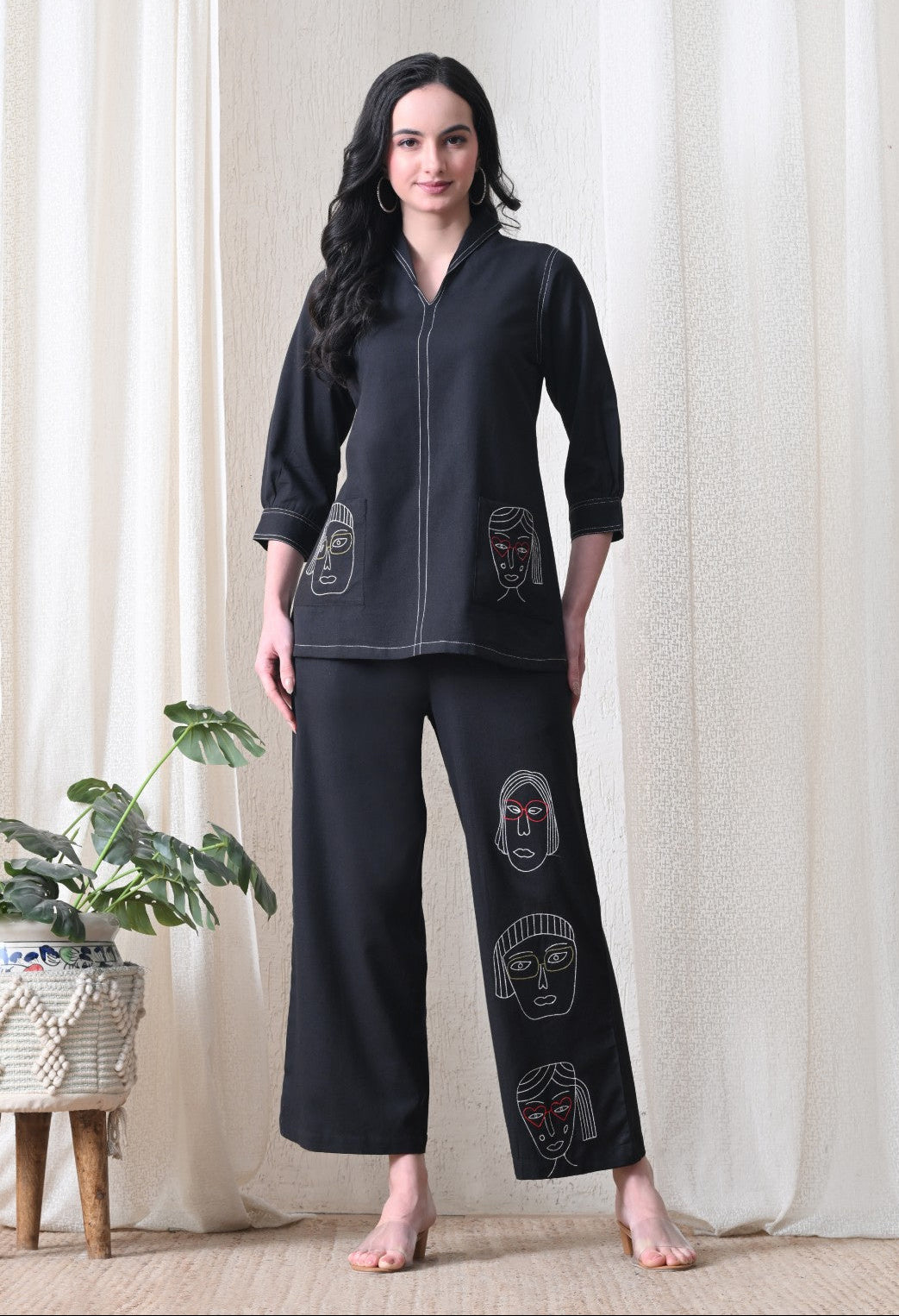 Midushi jade embroidery Cotton co-ord set
