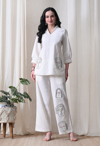 Midushi daisy embroidery Cotton co-ord set