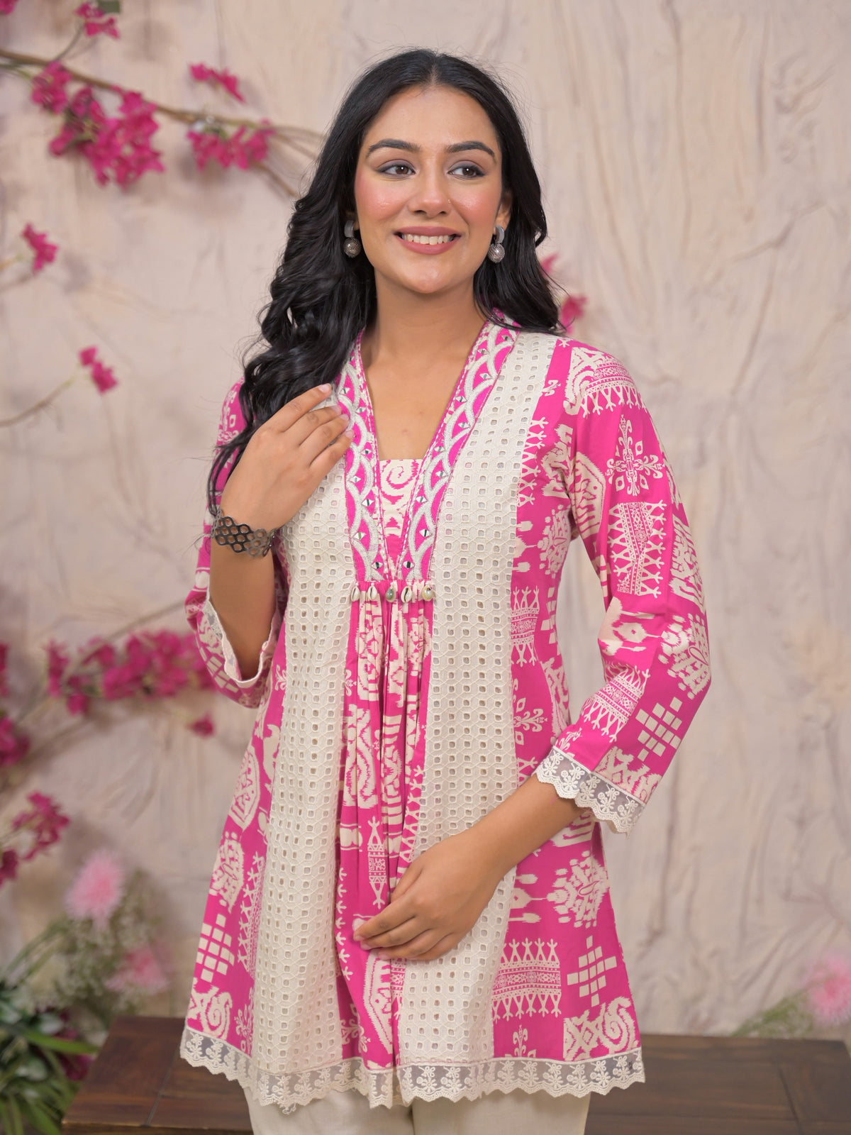 Bali Softpink Schiffli Cotton Co-ord Set