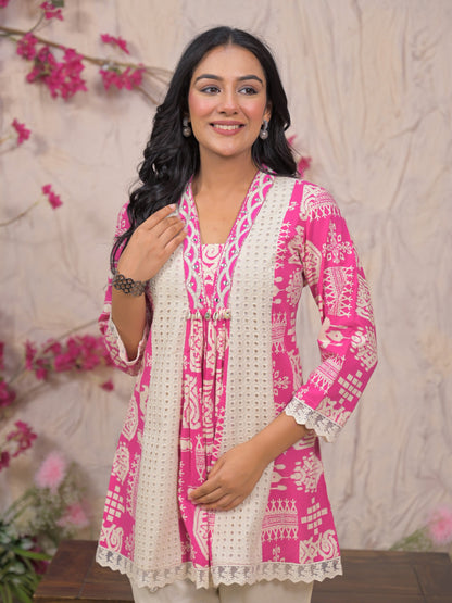 Bali Softpink Schiffli Cotton Co-ord Set