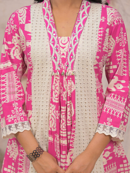 Bali Softpink Schiffli Cotton Co-ord Set