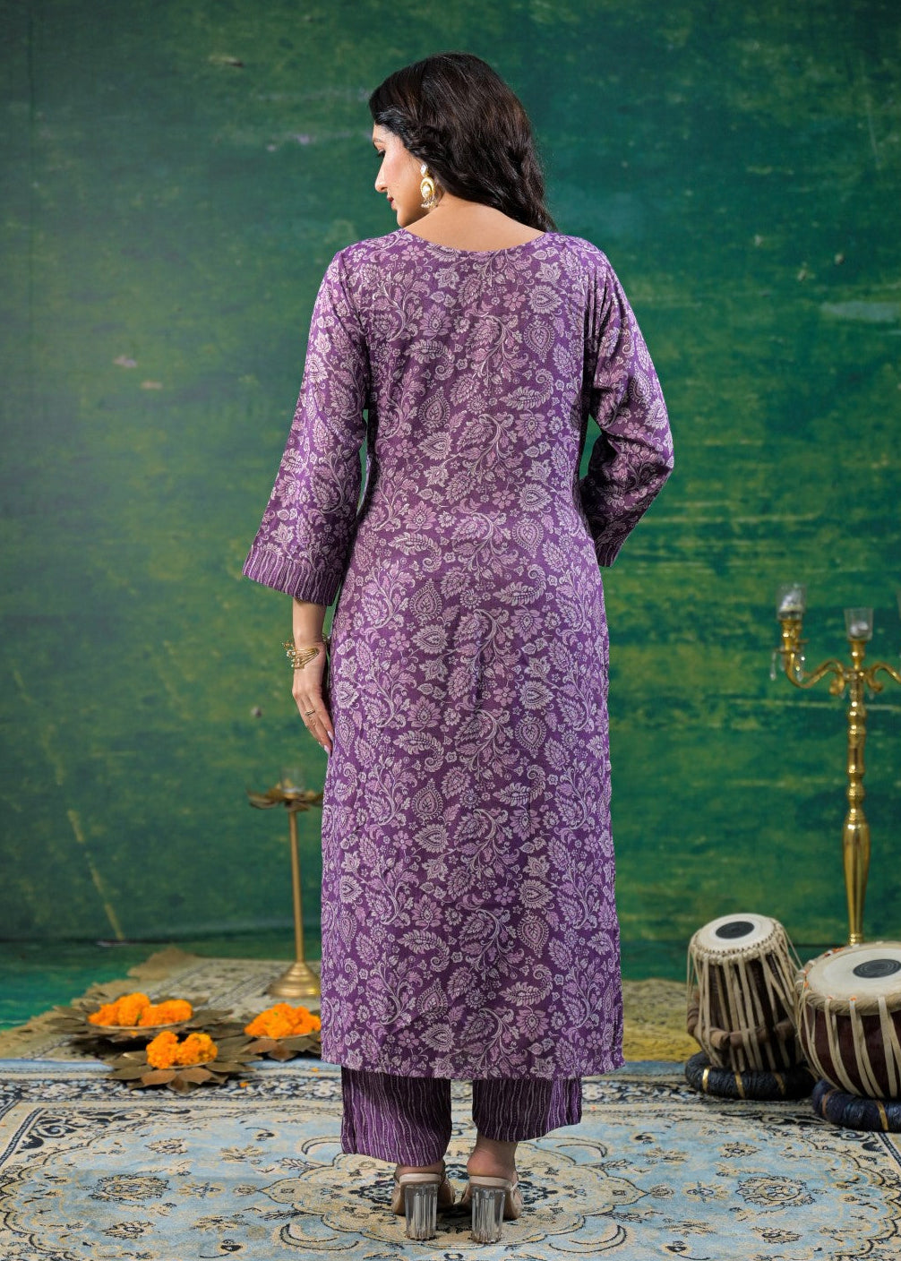 Shanti Heather Printed Work Suit Set