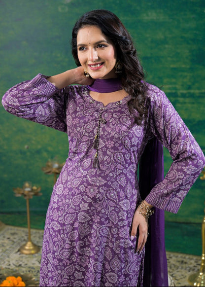 Shanti Heather Printed Work Suit Set