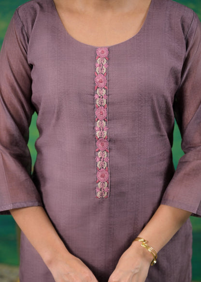 Vadehi Wenge Embroidered Suit Set