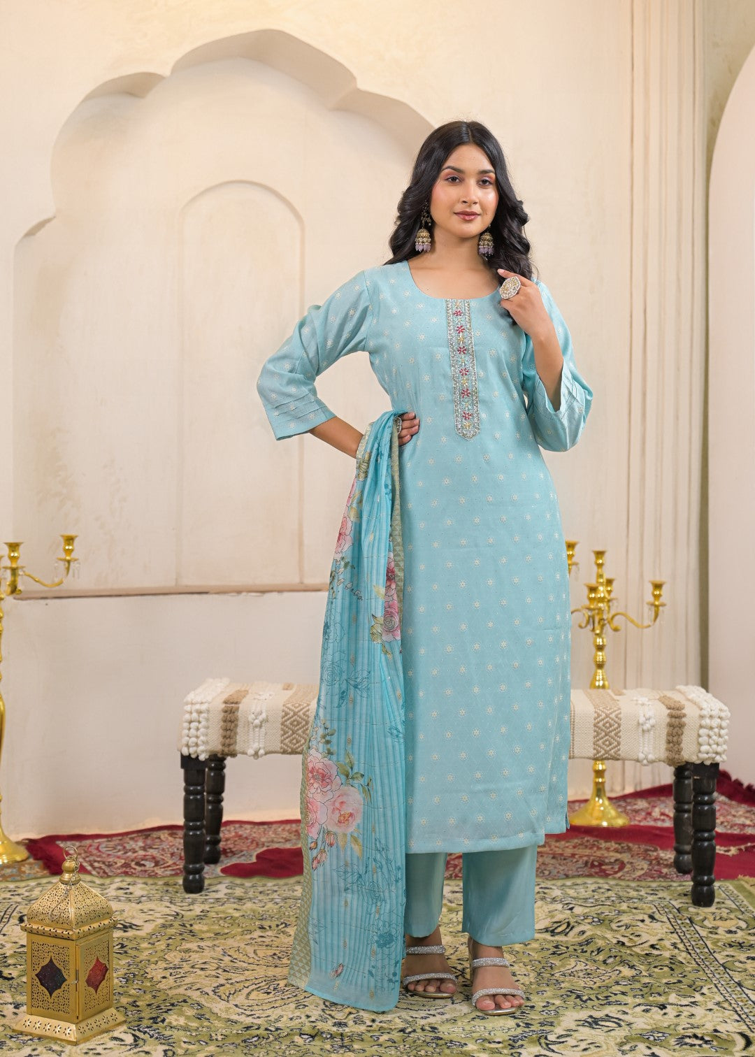 Shanti Tiffany Printed Work Suit Set
