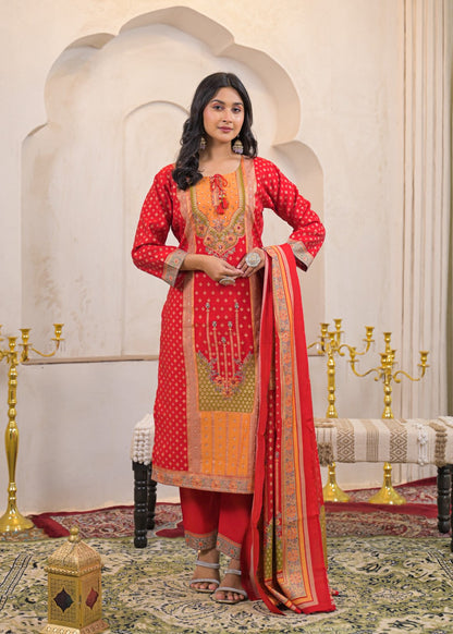 Shanti Crimson Work Suit Set
