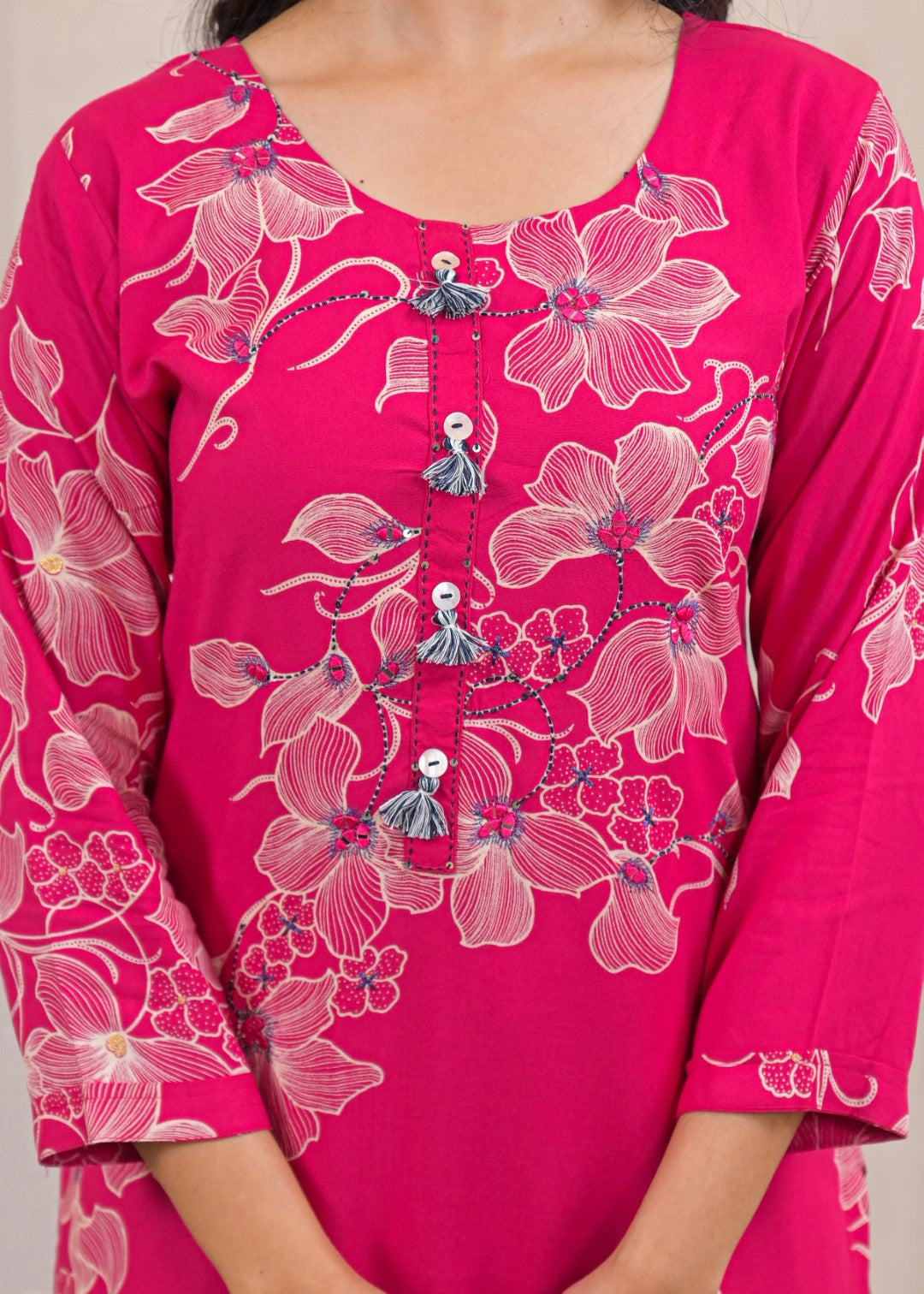 Shanti Tulip Printed Cotton Work Suit Set