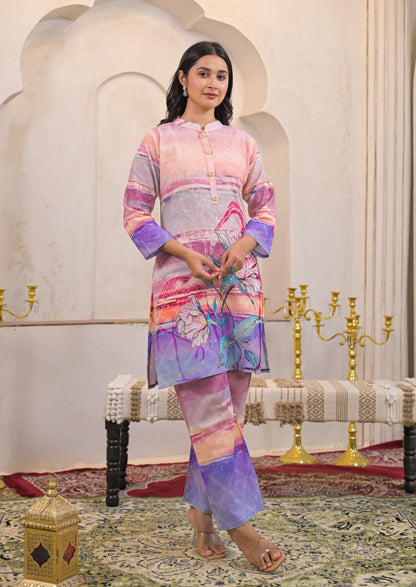 Shanti Softpink Printed cotton Co-ord Set