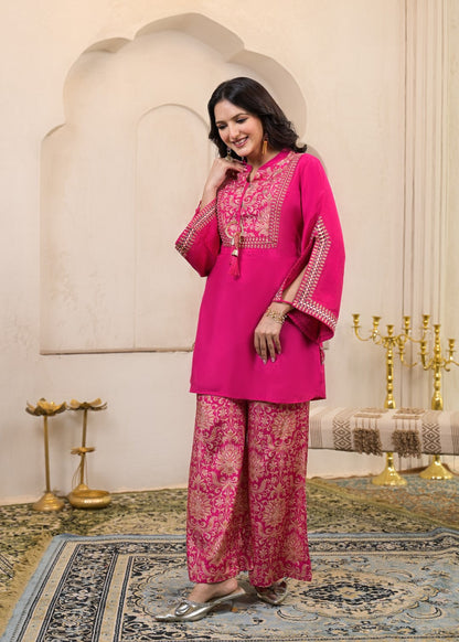 Sera flamingo embroidery premium co-ord set