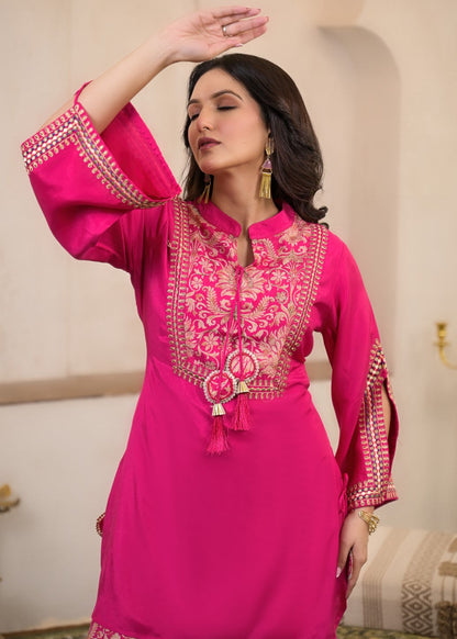 Sera flamingo embroidery premium co-ord set