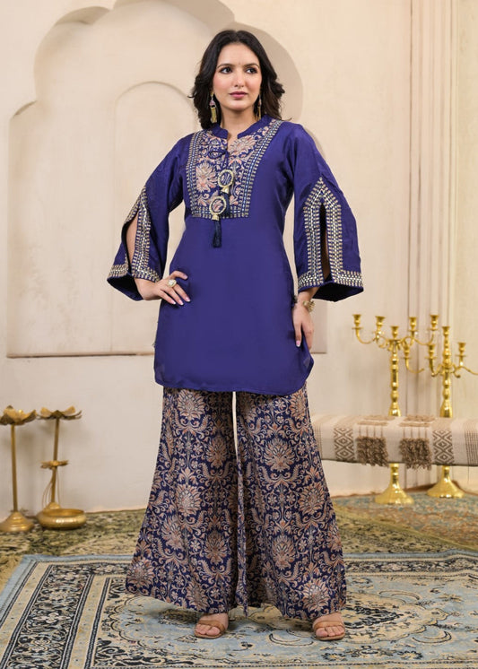 AutumnLane Sera hibis embroidery premium co-ord set