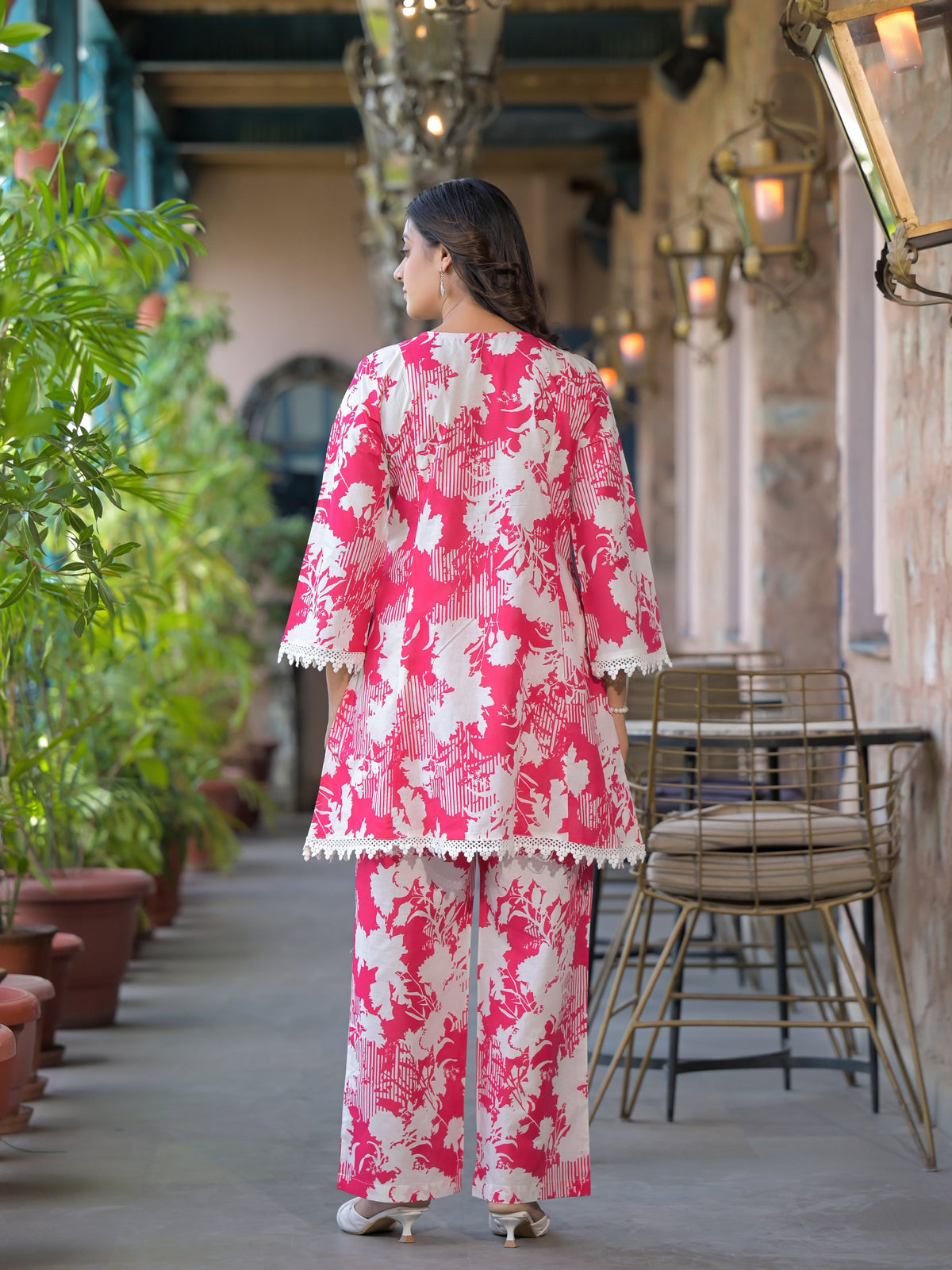 Bali Rose Schiffli Cotton Co-ord Set