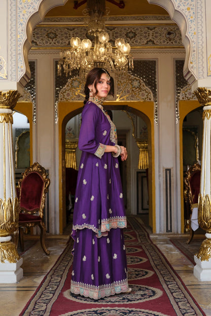Kasumal Orchid Full Work Gharara Set