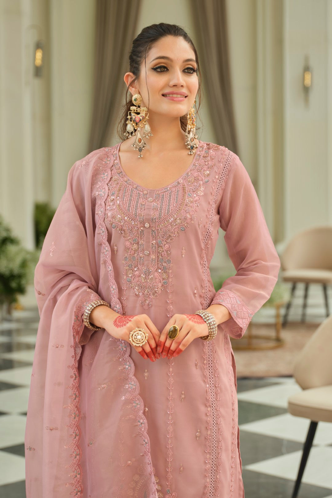 Adab softpink full work suit set
