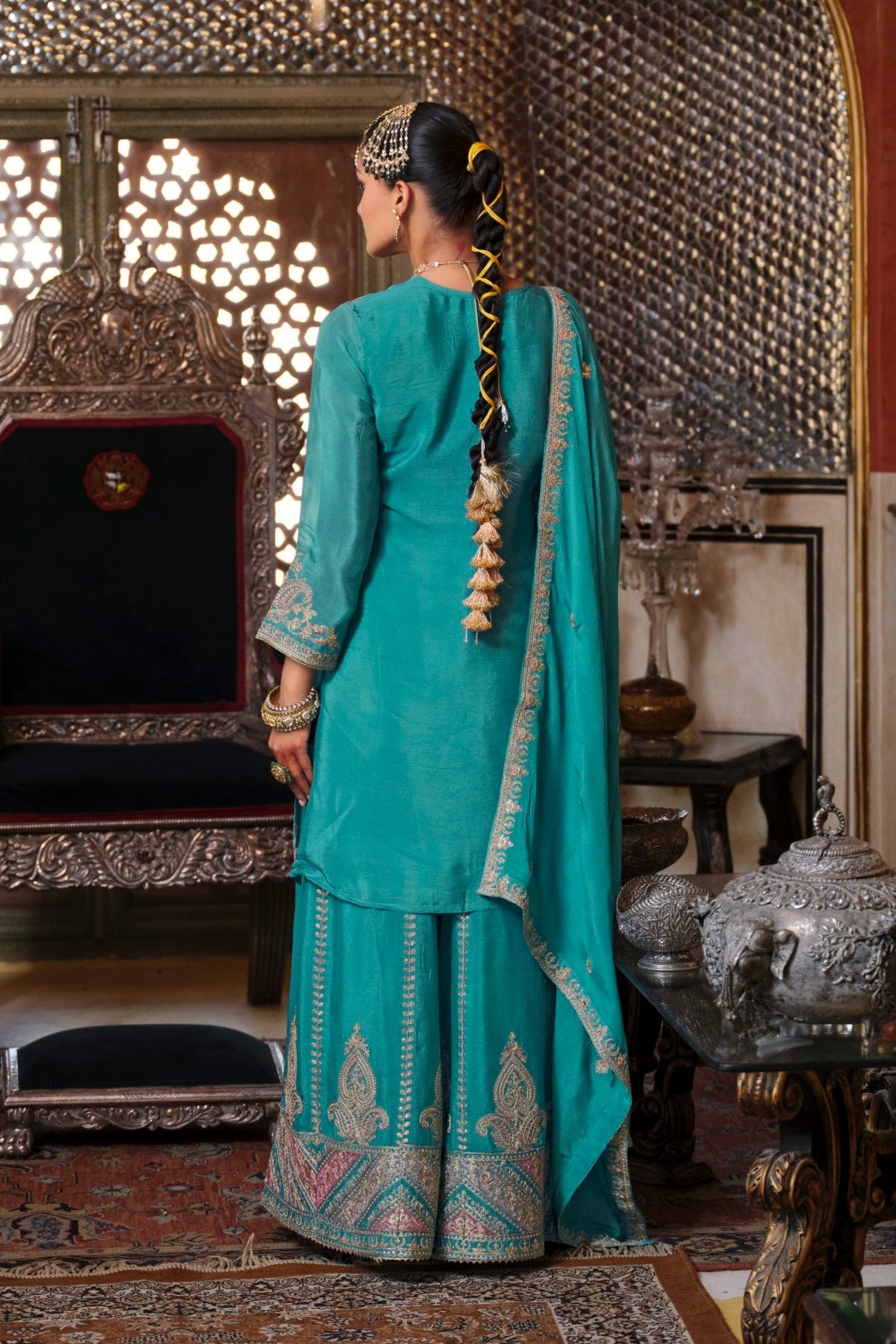 Gunja Peacock Full Work Heavy Gharara Set