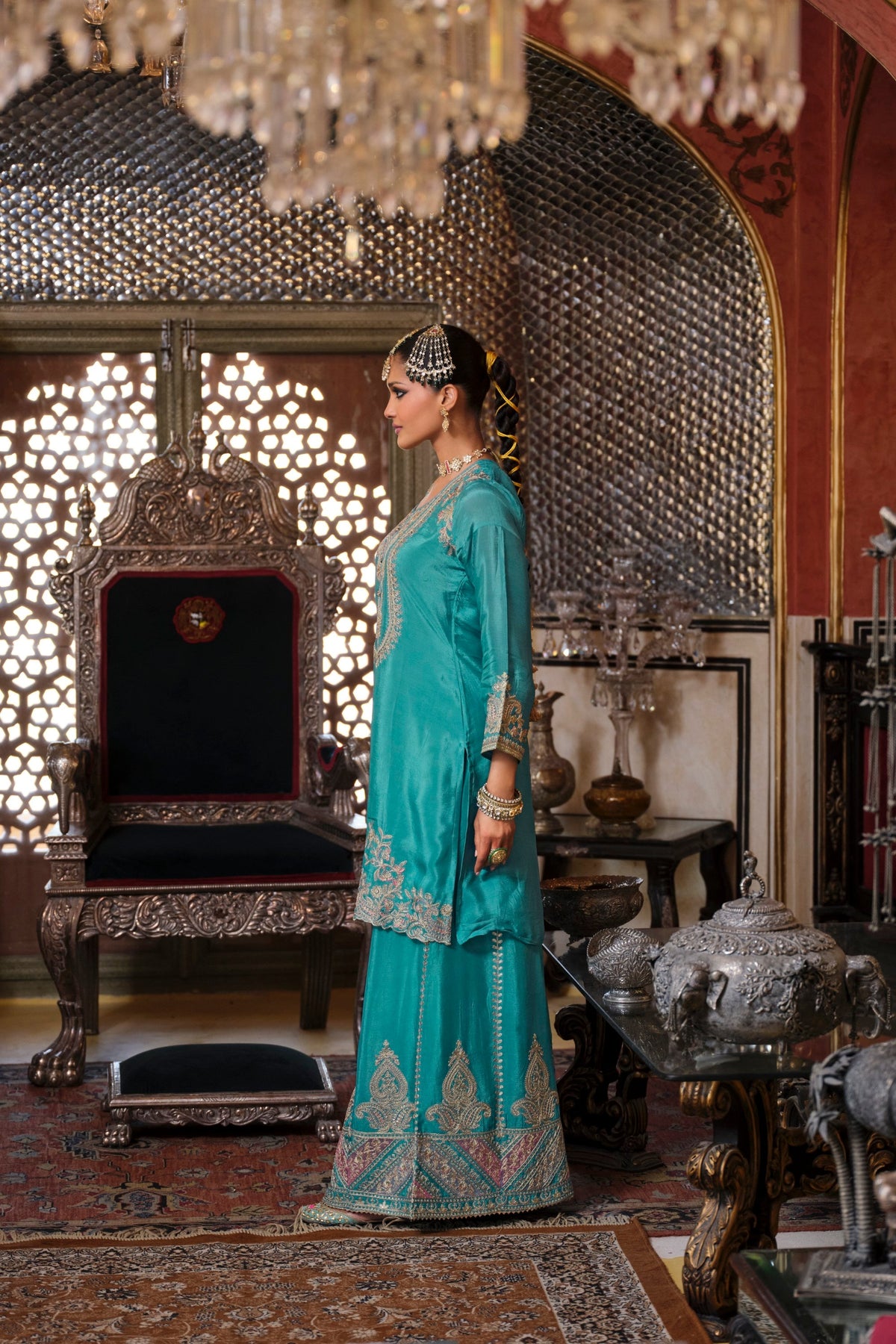 Gunja Peacock Full Work Heavy Gharara Set