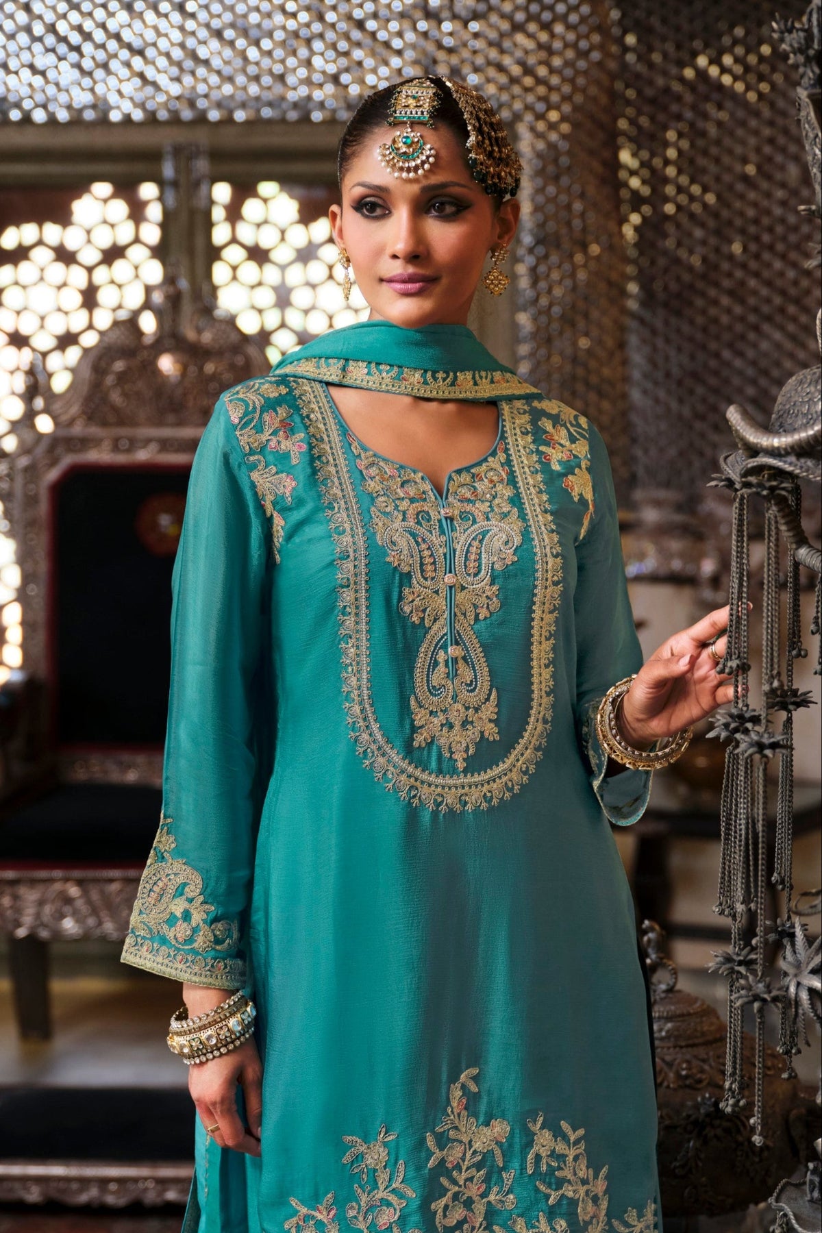 Gunja Peacock Full Work Heavy Gharara Set