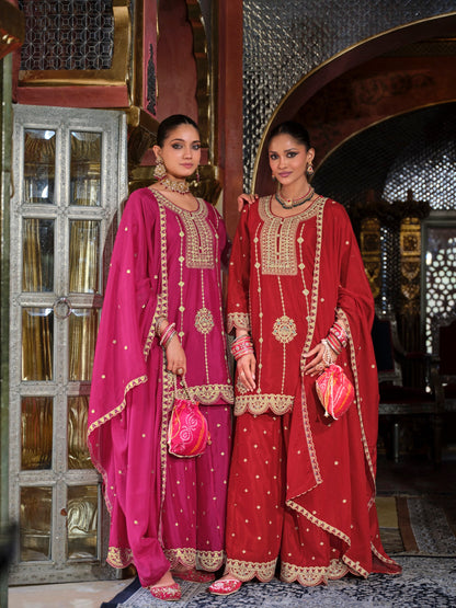 Triyaksha Sindoori Full work heavy suit set