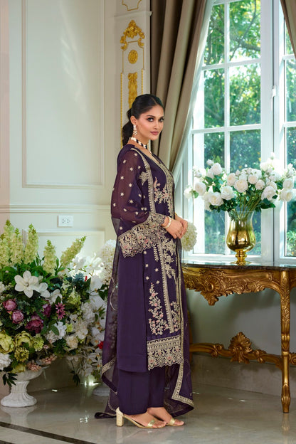 Ramneek orchid full work suit set